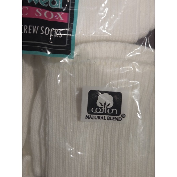 NOS Vtg Leggs Wear Basic Sox 2 Cuffed & 2 Crew Socks One Size 4 Pair Total USA - Picture 6 of 11